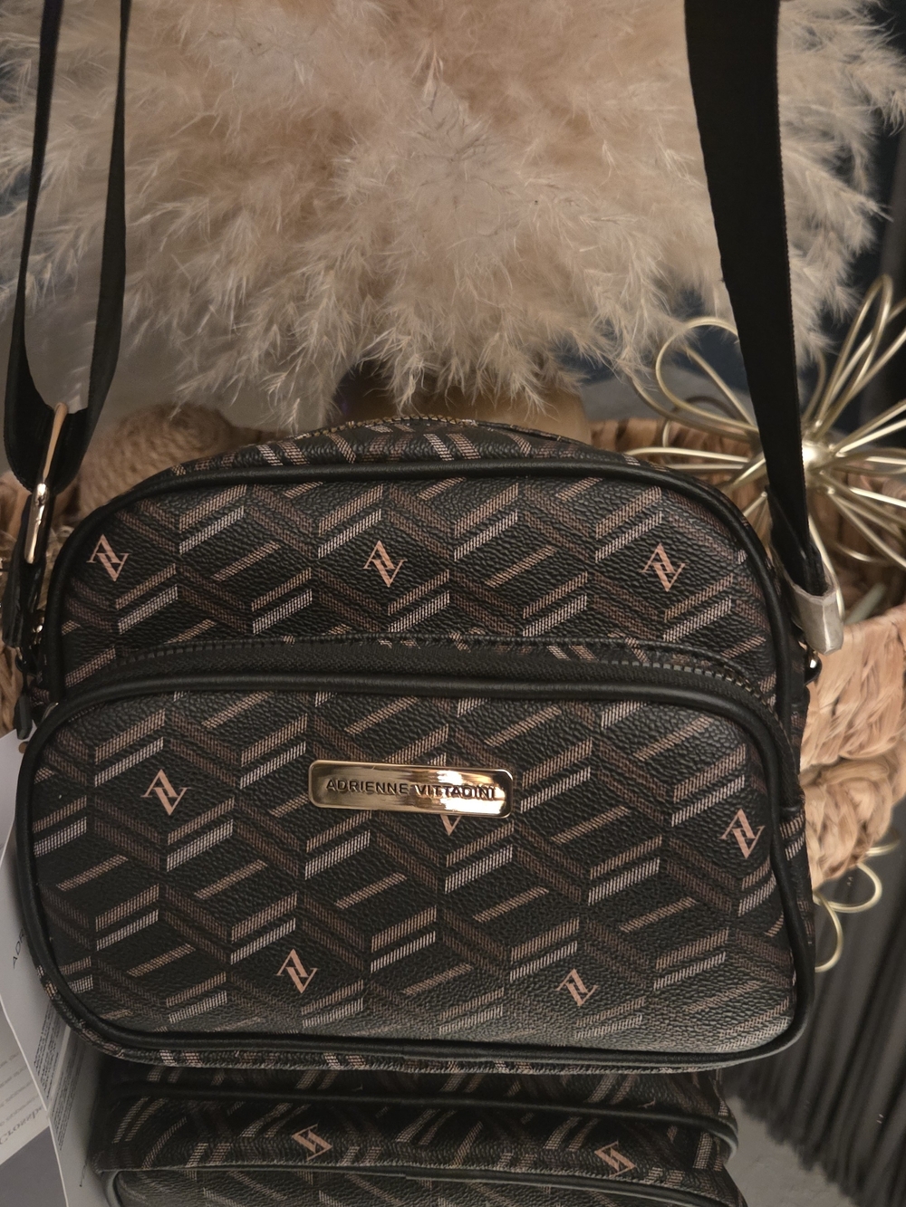 NWT Adrienne Vittadini AV Signature Crossbody Bag | Quiet Luxury Camera Bag Vibe